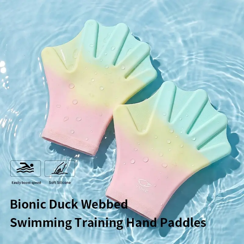 Adult Silicone Swimming Hand Paddles, Full Palm Pair, Beginner Freestyle Snorkeling Training Gear, Specialized Sports Equipment, Swimming Accessories