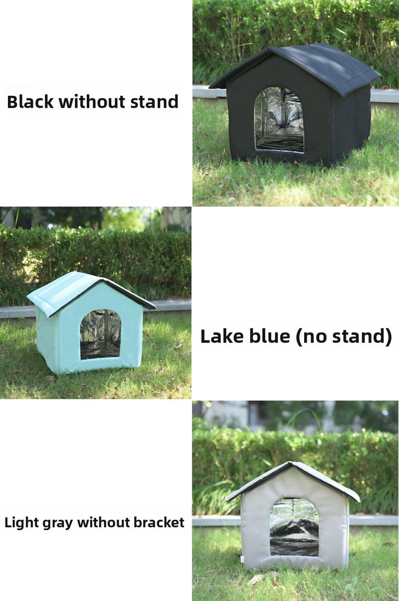 Outdoor Waterproof Cat House for Strays Winter Insulated Shelter Made of Oxford Fabric Windproof Rainproof with Removable Cushion All Weather Feral Cat Shelter
