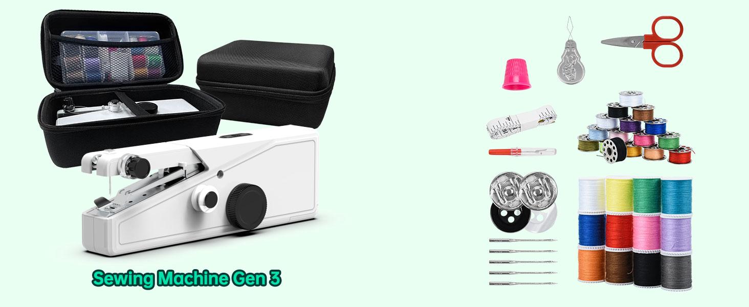 Sewing Machine for Beginners - Mini Sewing Machine, Complete Sewing Kit & Accessories - Easy Stitching for Home, Travel & DIY Repairs, Black