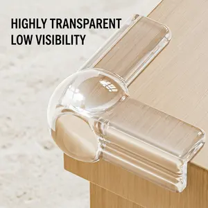 16 Counts Round Transparent L & T Shape Corner Protectors, Furniture Edge Protective Pads for Sharp Table Corners-YY1
