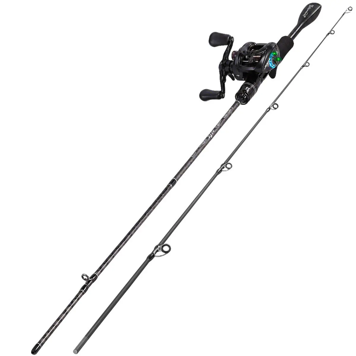 Fishing Rod Combos 2 Pieces  M Power Travel Fishing Rod Pole with 4+1BB Baitcasting Fishing Reel  7.2:1 Gear Ratio DC Baitcaster Reel  for Freshwater Saltwater Fishing