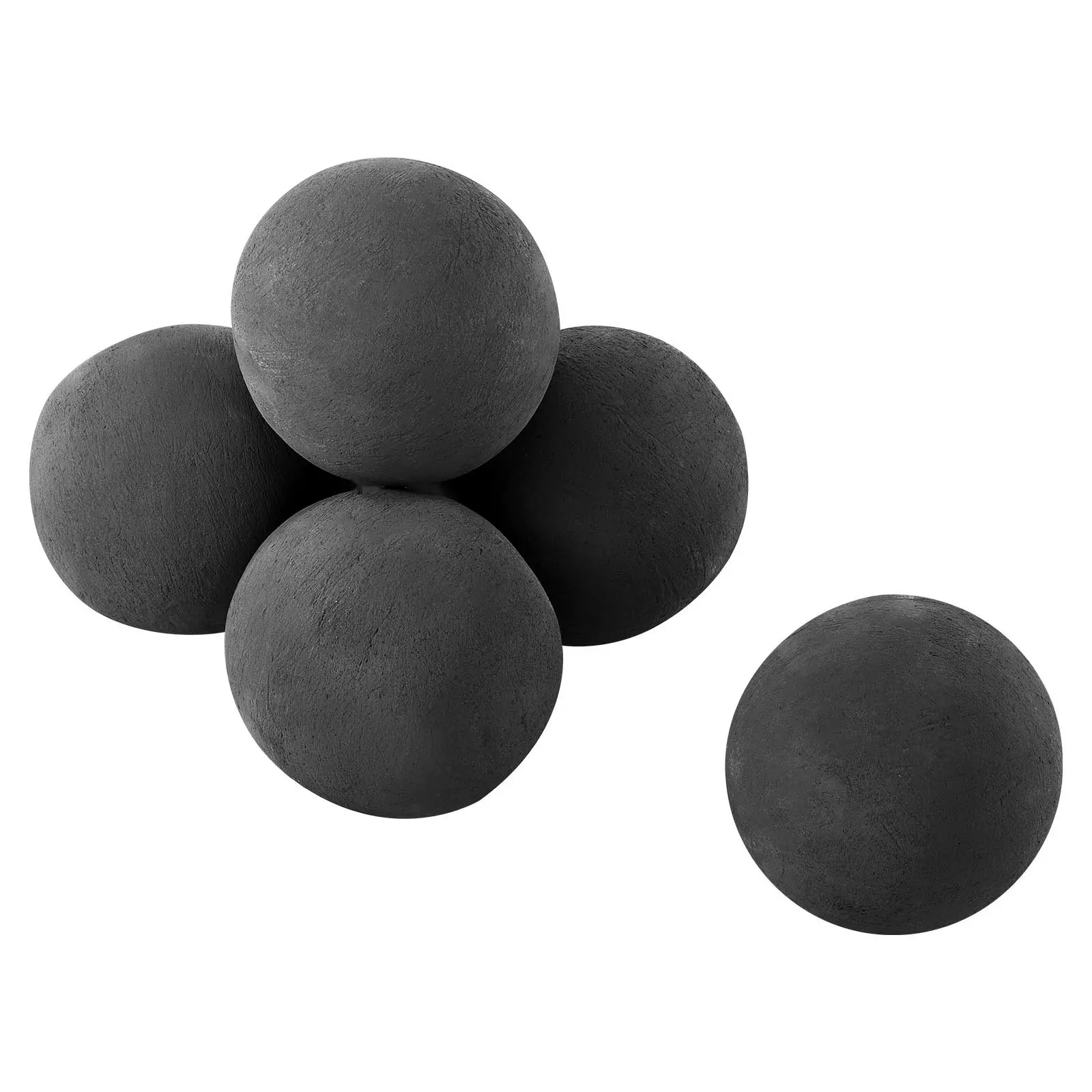 5 Inch Round Ceramic Fire Balls Set Of 6, Heat Resistant Fire Stones For Fire Pits, Lava Rock Alternative, Reusable Outdoor Patio Decor, Backyard BBQ Accessories For Grill And Hearth, Durable Stone Orbs