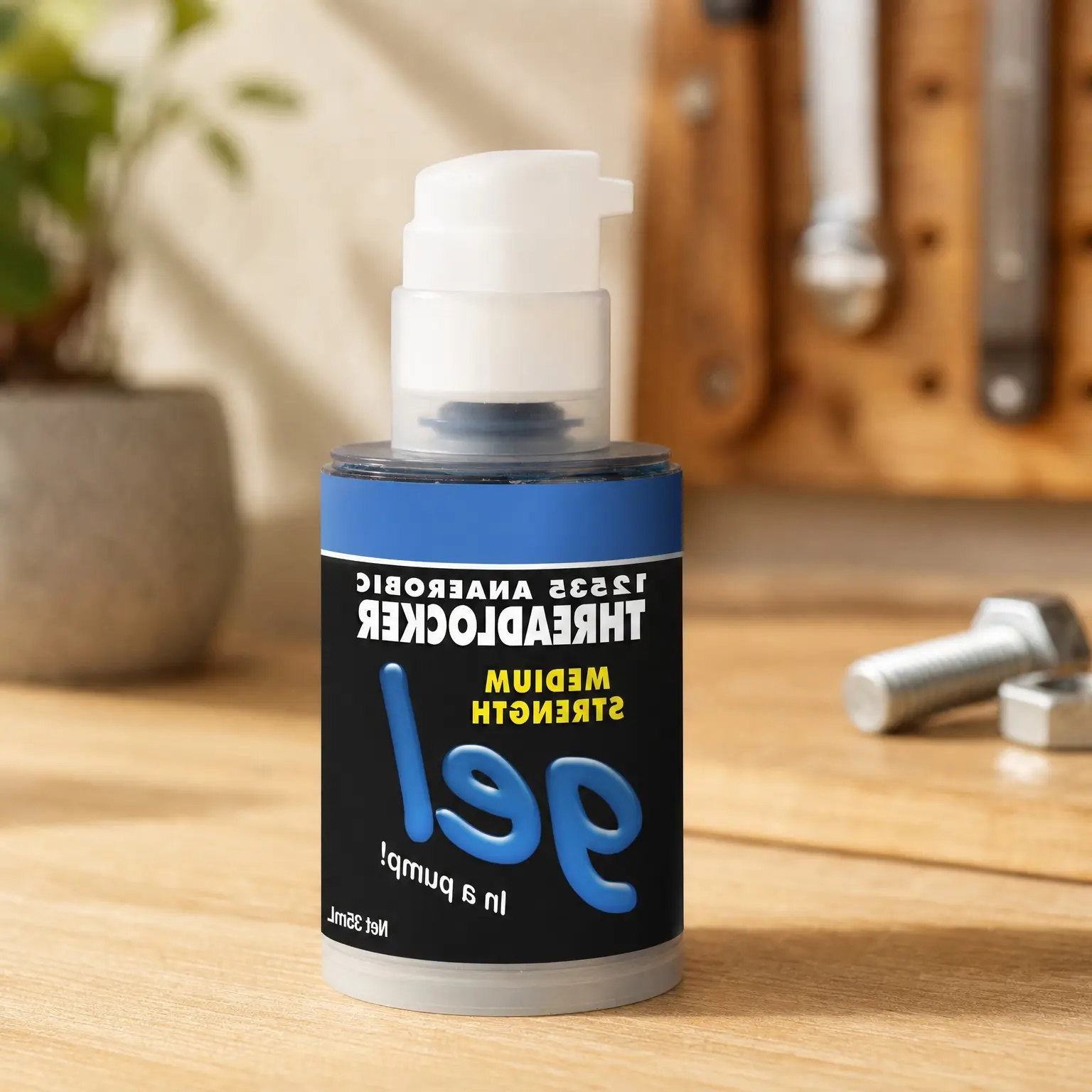 12535 125 Removable Medium Strength Gel Anaerobic Threadlocker, 35 ml Pump, BlueGift