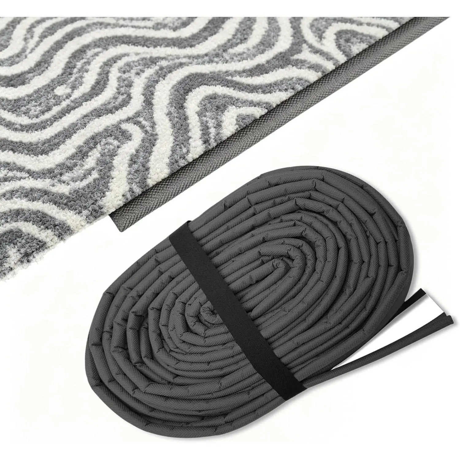 Carpet Edge Binding Tape 52FT Roll Rug Binding Taping with Self-Adhesive Finishing Edge Gray DIY Cuttable