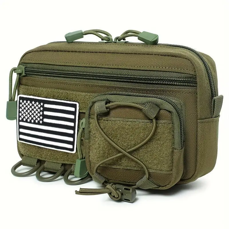 MOLLE Tactical Organizer Bag, EDC Practical Tool Waist Pack, Horizontal Modular Design for Convenient Storage of Small Tools