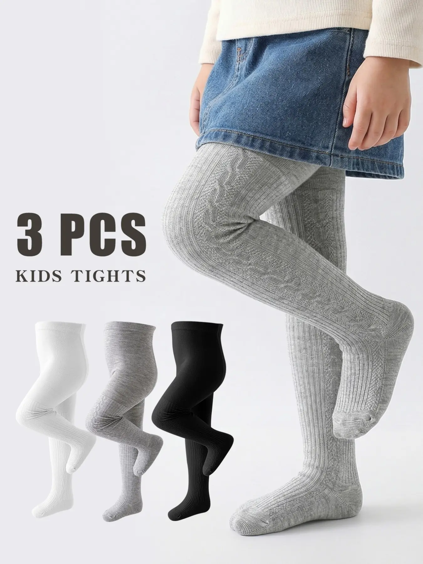3 Pairs Baby Girl Leggings, Infant Toddler Bottoms, Simple Versatile Spring Fall Style, Suitable for Outerwear, Soft Comfortable