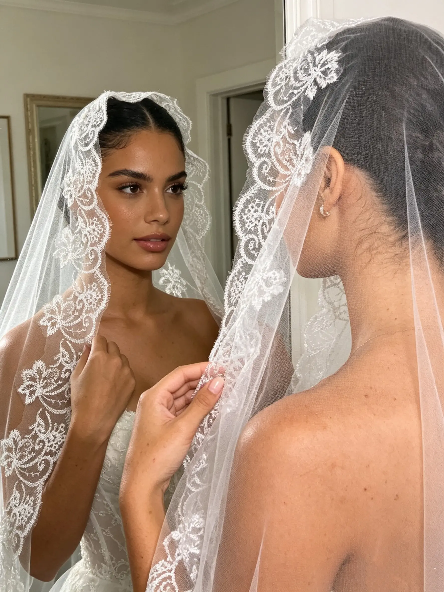 Romantic Mesh Silk Wedding Headpiece, Soft Mesh Silk Wedding Accessory, Perfect for Church Ceremonies, Elegant Bridal Hair Decoration, Wedding Veils for Brides