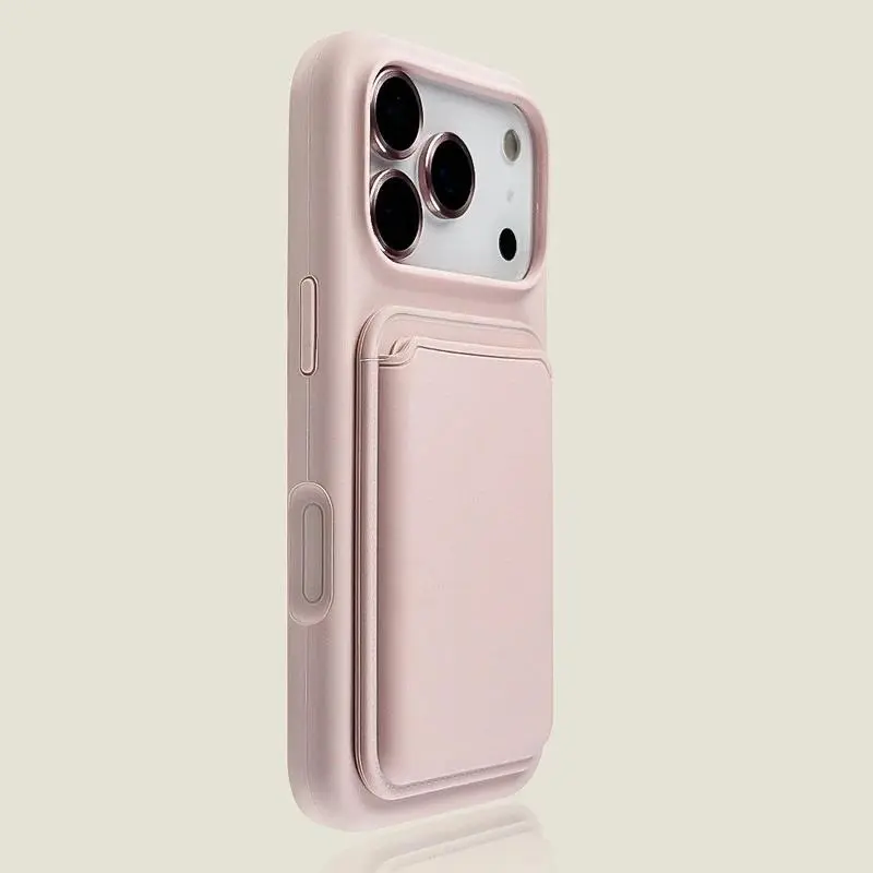 Luxury Magnetic Liquid Silicone Card Bag Phone Case For iPhone 13 14 15 16 17 Pro Max Plus Air Magsafe Bumper Cases Cover