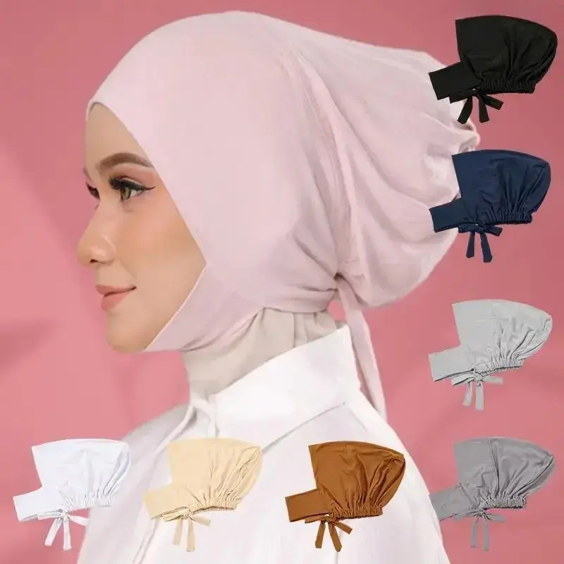 Adjustable Stylish Polyester Headscarf with Built-in Under-Cap, Comfortable Accessory for Festive, Casual Outfits