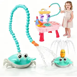 2026 Upgrade Water Table Pump, Rechargeable Crab Water Pump for Kids, Battery Powered 3 Modes Spray 2 Flow Settings, Continuous Flow 8 Hours, IP67 Waterproof, Boys Girls Summer Bathtubs, Pool Toyfidget toys