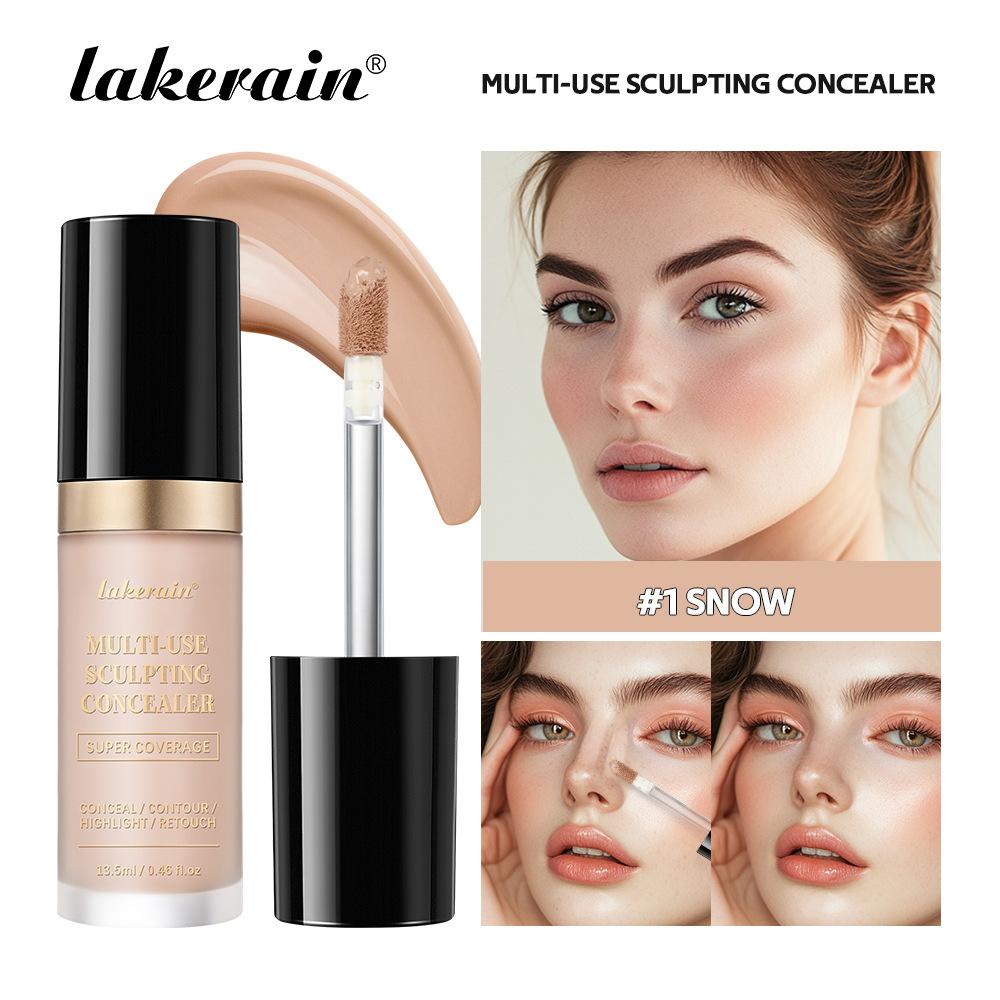 lakerain Multi-use Sculpting Concealer, High Coverage, Long-Lasting Matte Finish, All-in-One For Concealing, Contouring & Highlighting, Natural Flawless Makeup, Skin-Friendly Formula, Multiple Shades Options, Must-Have Cosmetics for Women