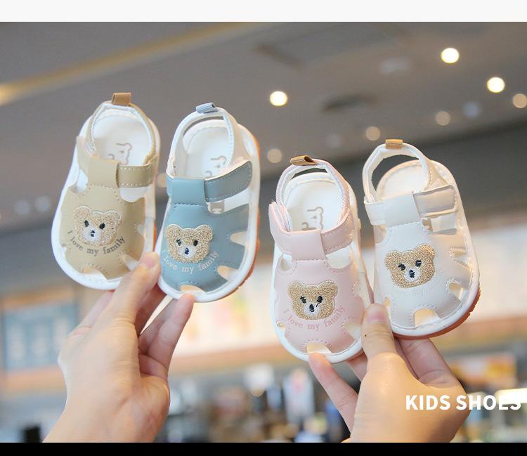 Summer Baby Toddler Shoes Children's Squeaky Soft Sole Covered Toe Sandals