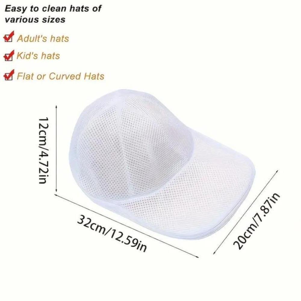 Zippered Mesh Hat Washing Cage, Baseball Cap Laundry Bag, Shape Preserving Reusable Washer Protector for Hats