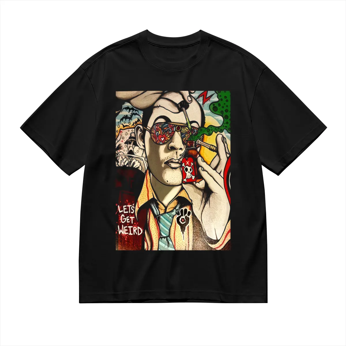 T Shirt Fear and Loathing in Las Vegas Lsd Dmt Gbl Xtc for Men Tshirt Fashion Printed Pure Cotton Cosplay T-Shirts Harajuku - T Shirt