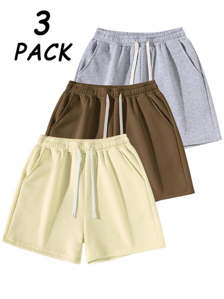 Men's Solid Color Drawstring Waist Shorts, Casual Fitted Jogger Pants for Daily Wear, Sports & Outdoor Activities, Unisex Fitness Shorts, Drawstring Athletic Shorts, Athleisure Street Shorts