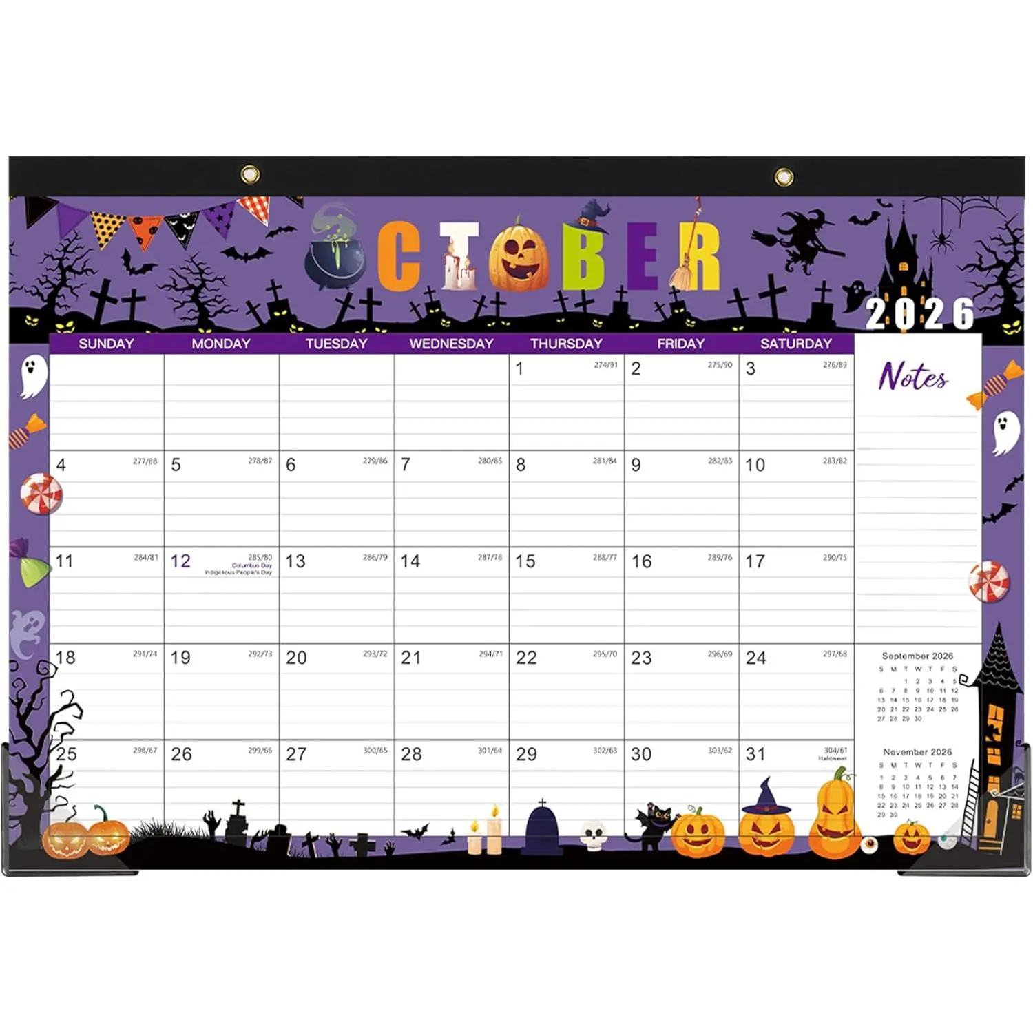 Desk Calendar 2026-2027 - Calendar 2026-2027 from Jul 2026 to Dec 2027, 17"×12", 18 months Calendar with Corner Protectors, Large Ruled Blocks, Notes - 12 Different Themes