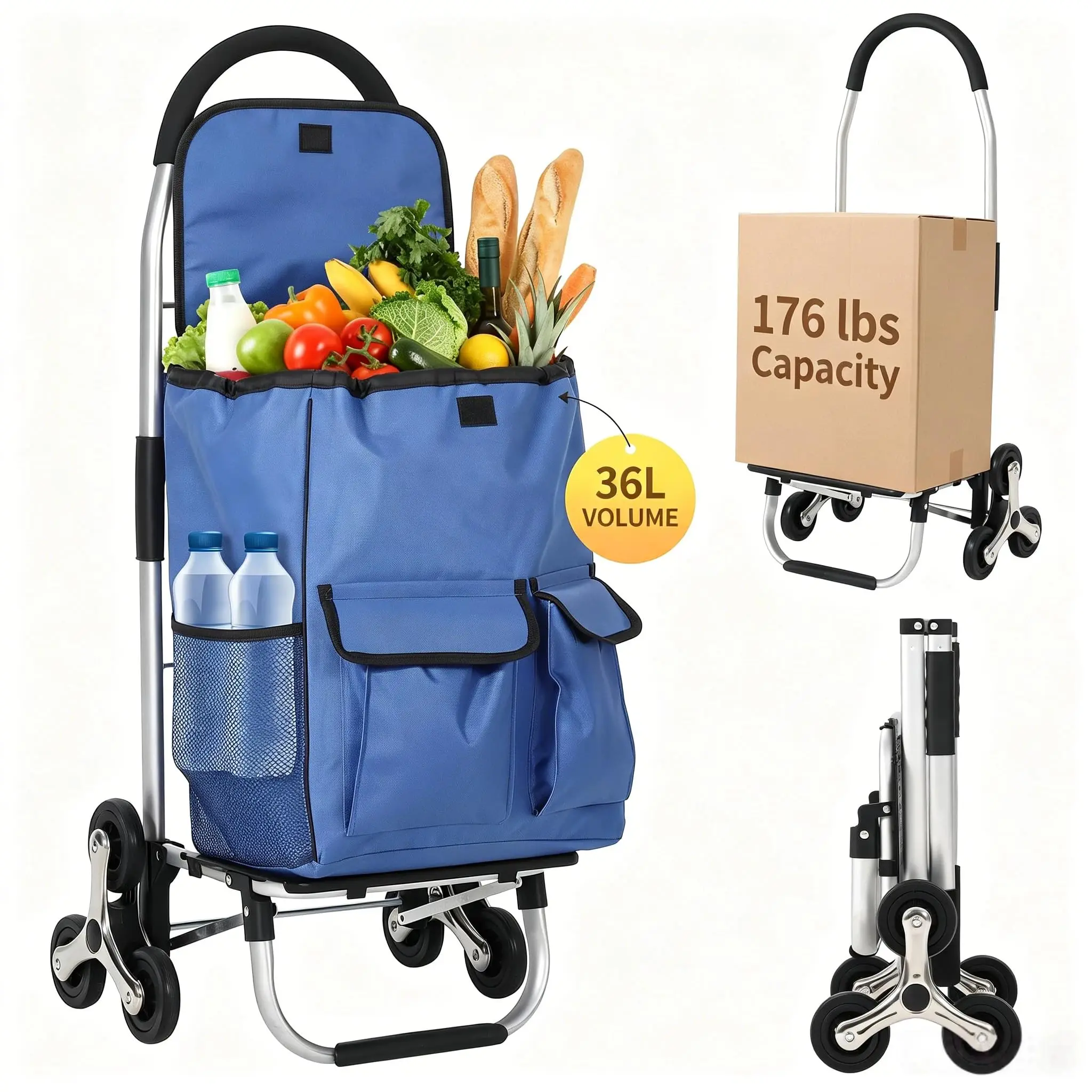 GARVEE Professional 3-in-1 Folding Hand Truck with 150 Kg Capacity, 10-Wheel All-Terrain Platform, and Telescopic Handle - Perfect for Office, Warehouse, and Home Moves