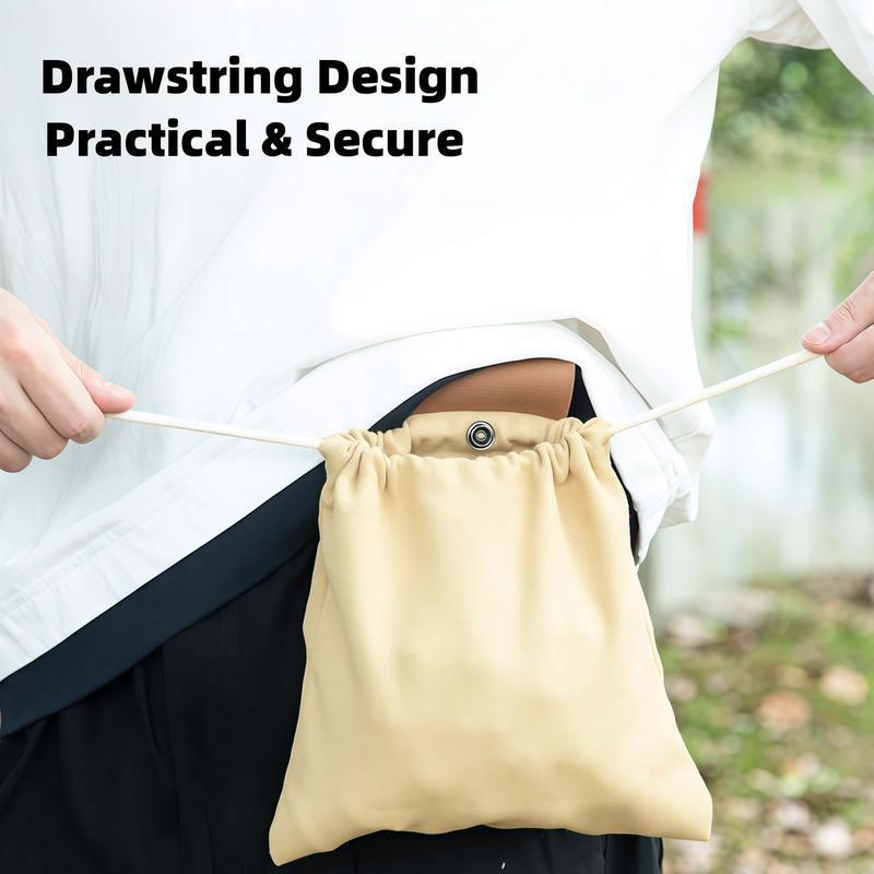 1pc Outdoor Foraging Bag Travel Foraging Bag Waterproof Waxed Canvas Foraging Pouch with Faux Leather Belt for Outdoor Activitie