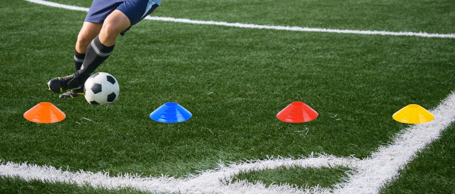 75/50/25 Pack, Pro-Grade Soccer Training Cones Set, Durable Agility Soccer Cones with Carry Bag & Strap Holder Ideal for Sports Training, Football, Soccer, Basketball- Trusted by Coaches & Athletes