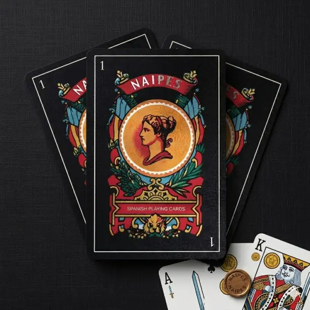 Two Pack Waterproof Plastic Spanish Playing Cards Original Barajas Españolas Black Mexican Playing Cards Set for Puerto Rico Briscas