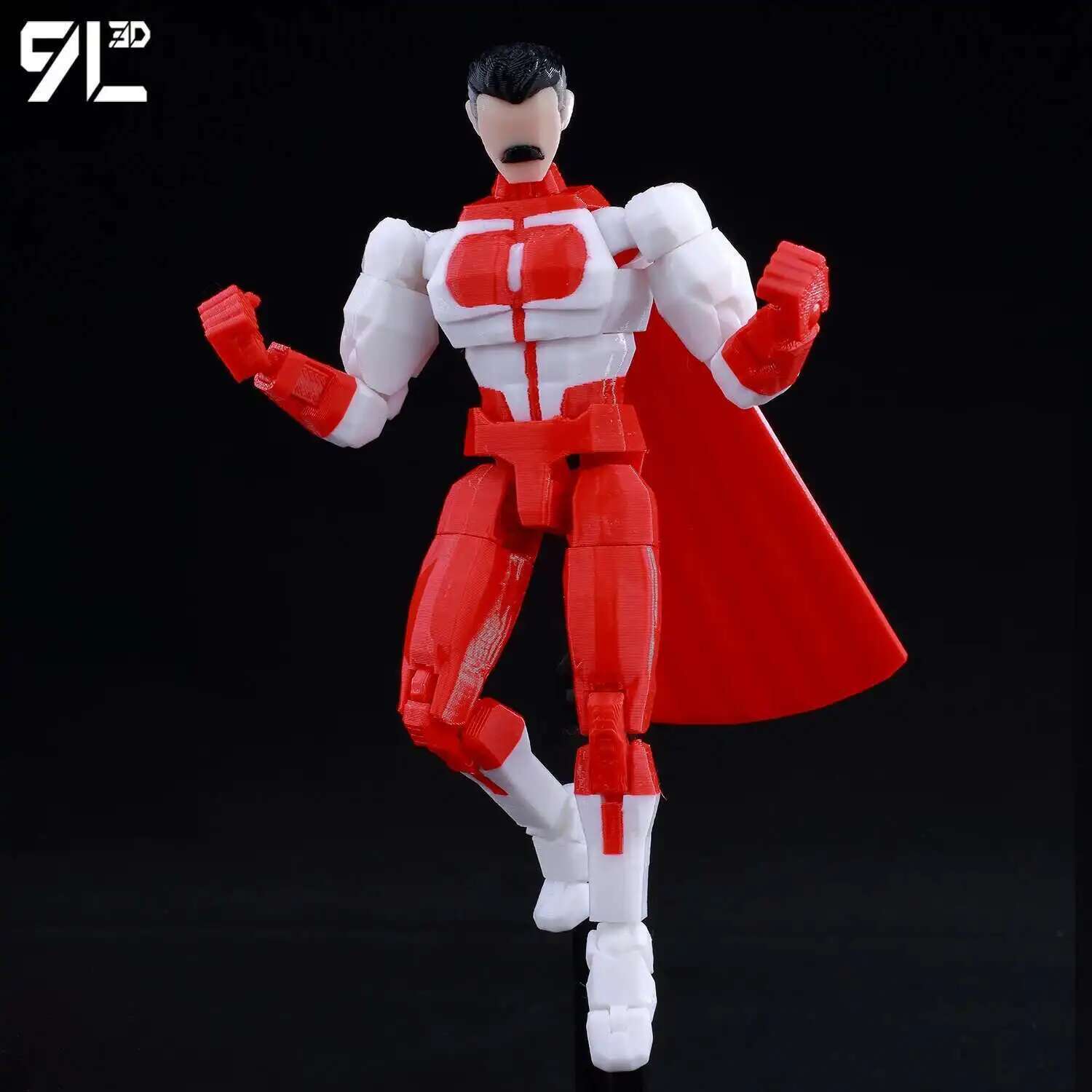 9L3D Dummy 13 Action Figure-Multi-Joint Articulated Lucky Anime Character Classic Superhero Design With Black&White Blue Costume