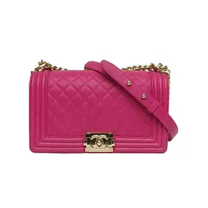 Pre-owned CHANEL Leboy Medium 25cm Fuchsia Grained P226359785