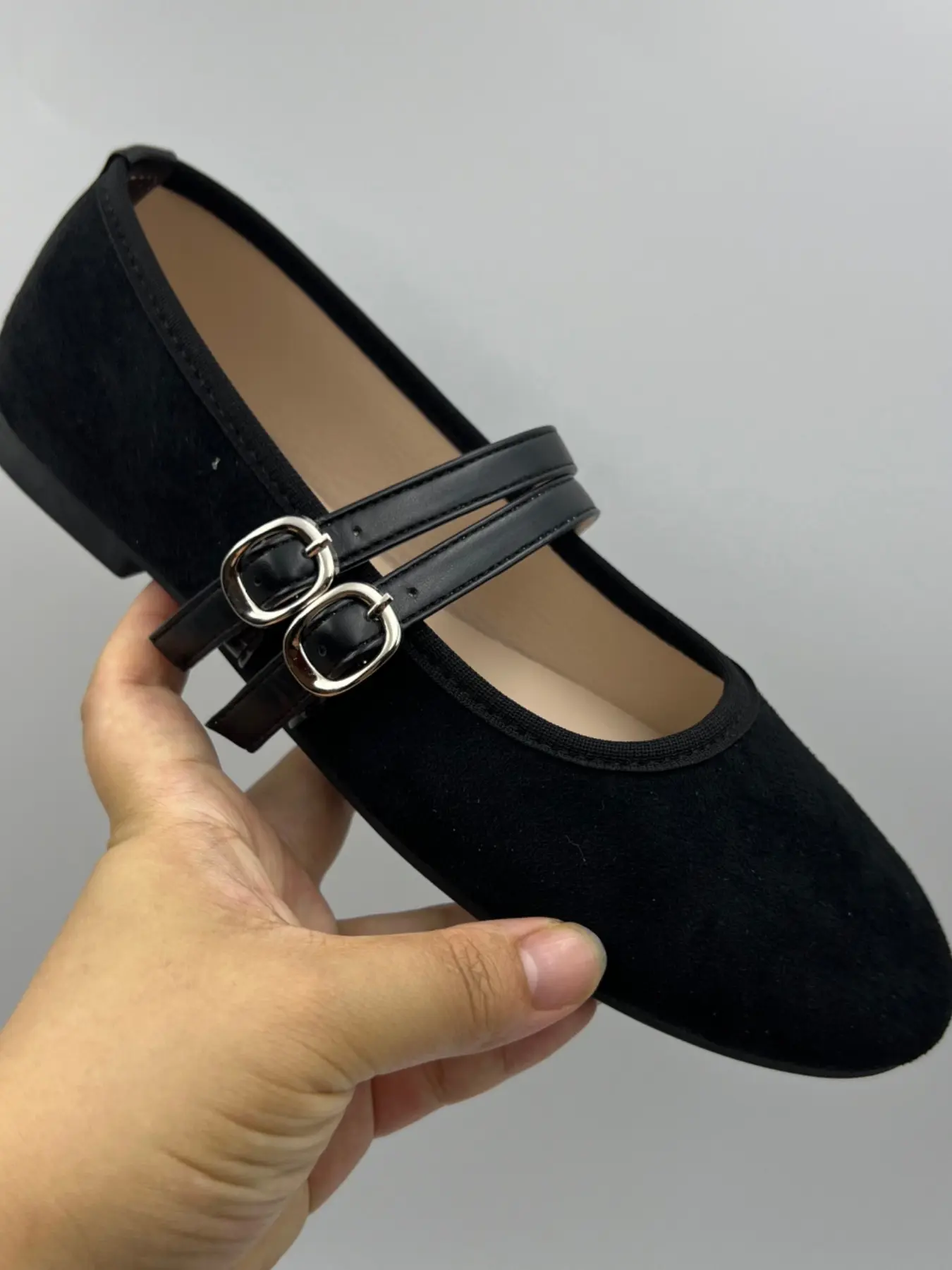 Women's Classic Mary Jane Flat Shoes, Round Toe, Metal Buckle, Casual Style, Rubber Sole, Spring Summer, Office Wear, Versatile Design