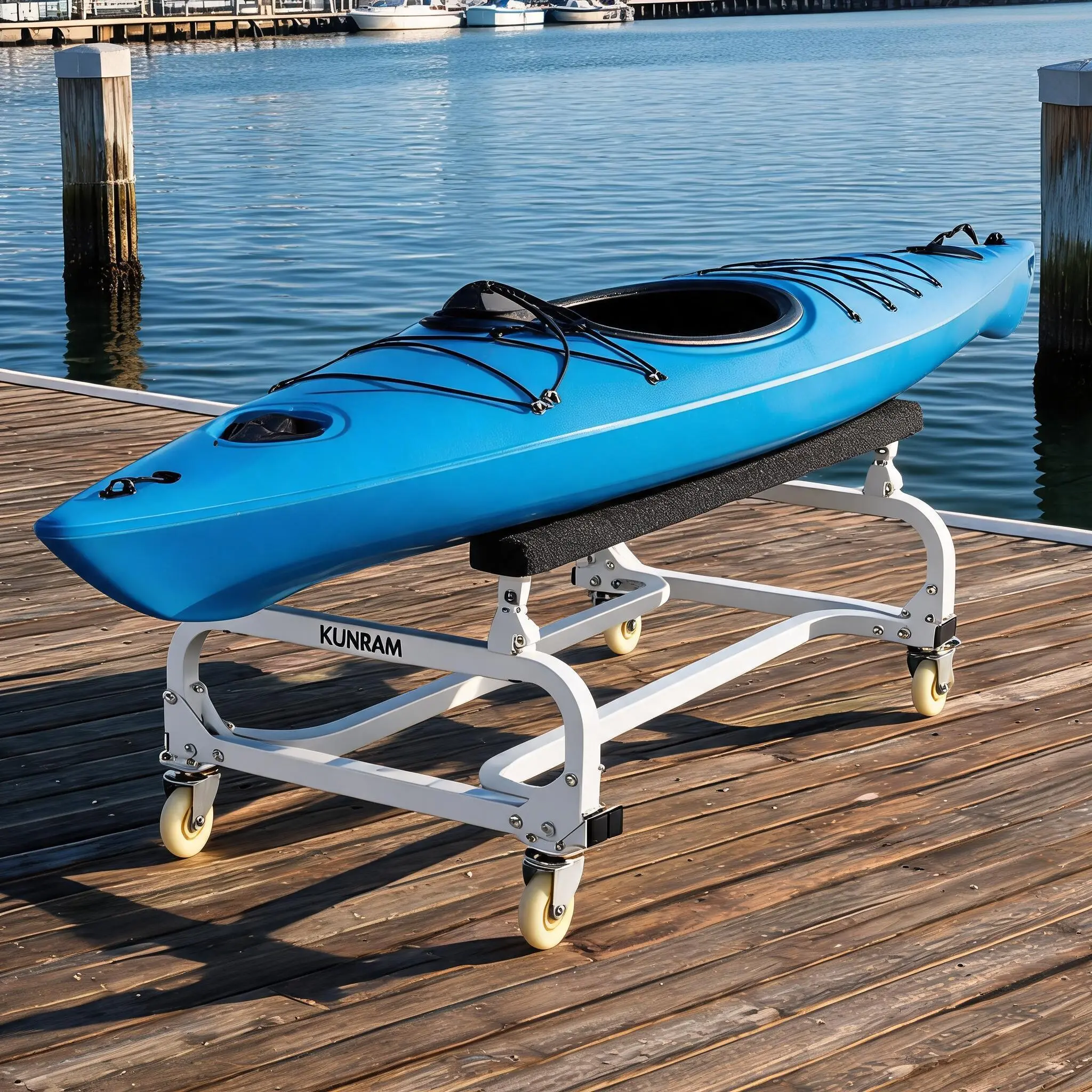 Heavy Duty Steel Frame PWC Dolly for Industrial Material Handling – Reinforced Structure, Adjustable Hull Support, Lockable Wheels – 1300 lbs Capacity – Stable Transport & Storage for Personal Watercraft, Inflatable Boats, Sailboats, Small Vessels