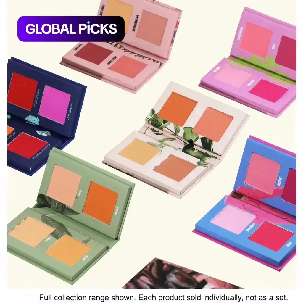 [Made by Mitchell] Mini Blursh Book – 4 Shades Pressed Blush Palette Compact | Long-Lasting, Buildable & Blendable | Versatile Everyday Makeup Glam Face Palette
