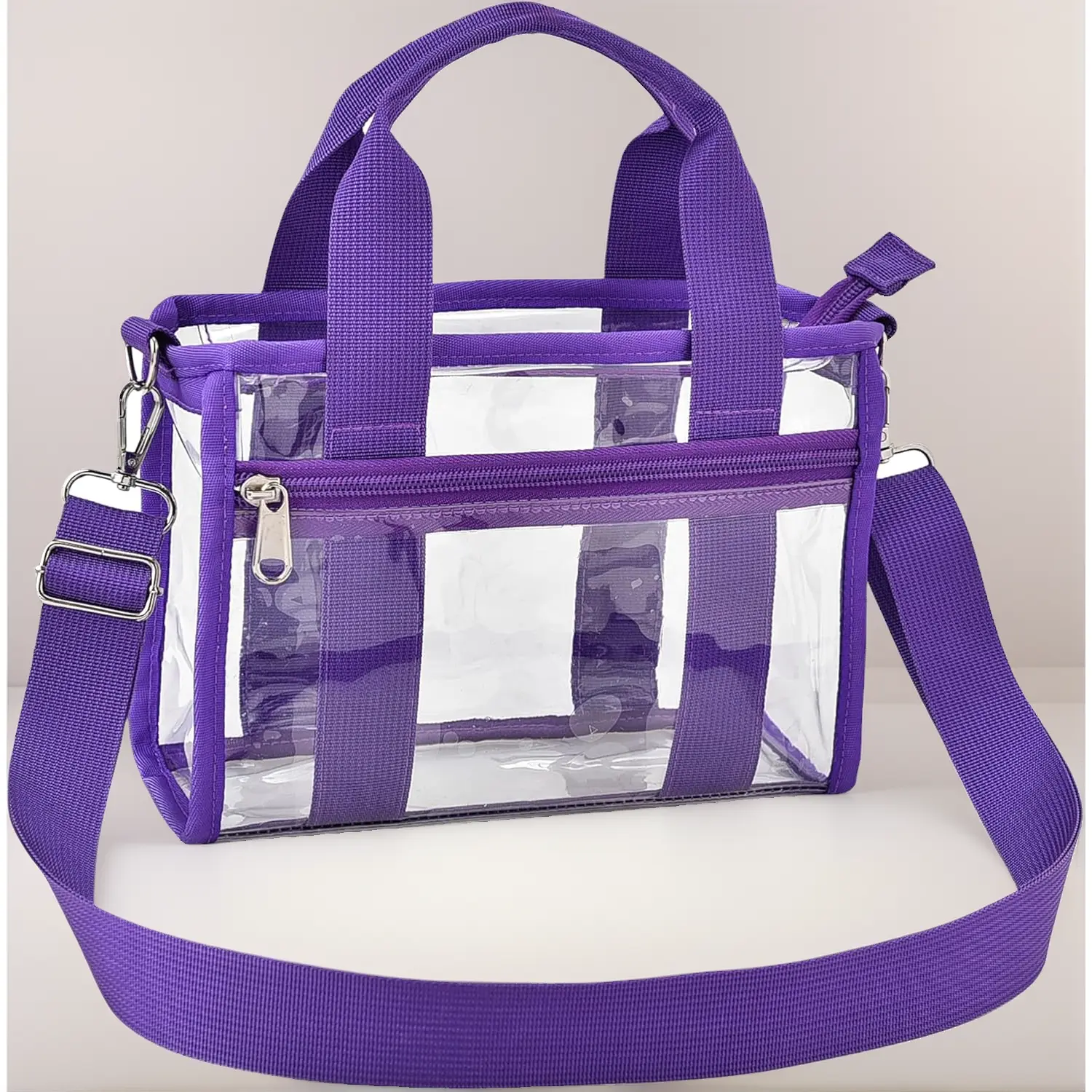 Clear Tote Bag for Women, Transparent PVC Top Handle Handbag, Durable Clear Bag for Stadium Events, Daily Use Casual Fashion Bag Fashionable Casual Bag