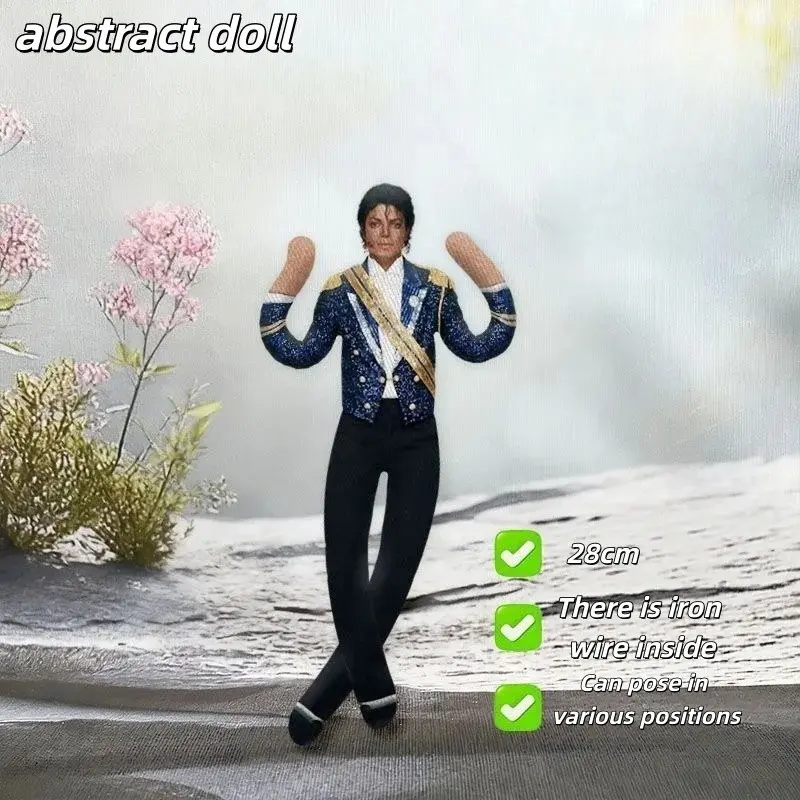 Michael Jackson Role-Playing Prop Doll, Plush Toy, Room Decor, Abstract Jointed Figure, Gift Item, Trendy Character Accessory Michael Jackson Role-Playing Prop Doll, Plush Toy, Room Decor, Abstract Jointed Figure, Gift Item, Trendy Character Accessory