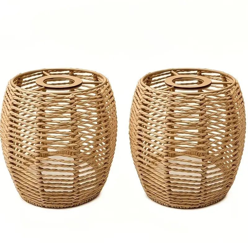 Modern Woven Basket Pendant Light Shade, Decorative Home Decor for Dining Room, Cafe, Tea House, 5.89x5.51 Inches, 1/2 Piece Set, Light Cover