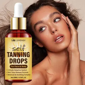 30ml Self Tanning Drops with DHA, Erythrulose - Sunless Self Tanner, No Sunlight Needed, 3-Shade Adaptive System, Helps Even Skin Tone, Mild & Soothing Formula - For Face & Body, Daily Gradual Healthy Glow