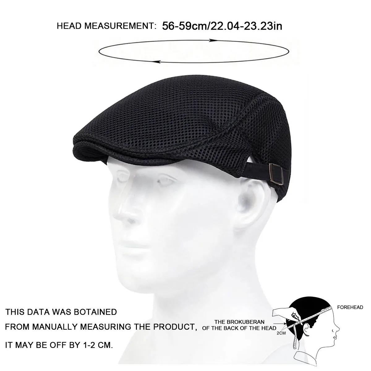 Men Mesh Newsboy Caps British Painters Hats Spring and Summer Ventilate Berets Adjustable Flat Cap Hip Hop Berets