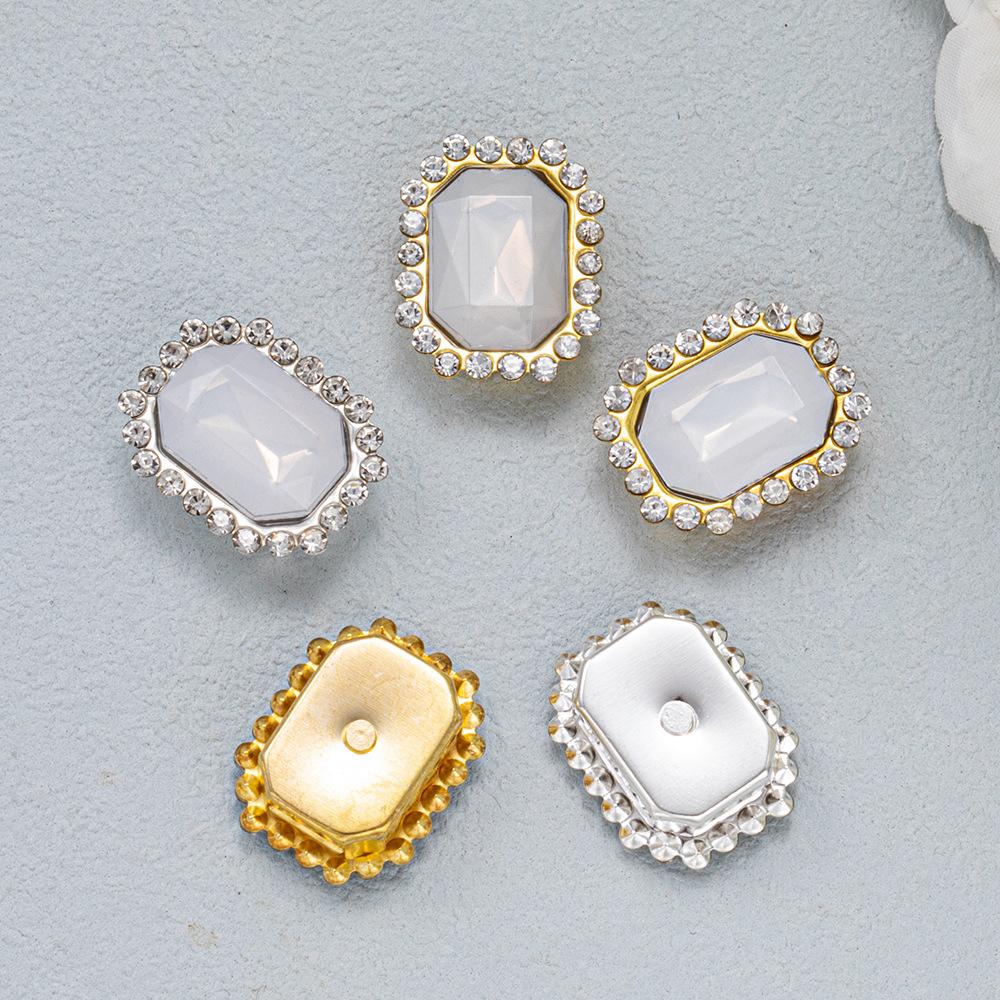 Adhesive DIY hand-sewn rectangular double-layer bow hardware for Crocs shoes and bags accessories