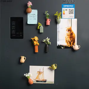 2026 New Magnetic Fridge Magnet, Pastoral Mini Hydroponic Ceramic Vase, DIY 3D Stereo Home Decor Ornament