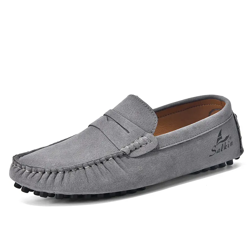 Men's New Anti-Slip Breathable Suede Slip-In Driving Loafers - Tech Design, Rubber Sole, Keep Warm, Sleeve Shoe Cover, Sweat-Resistant, Flat Footwear for Daily Driving (2601)