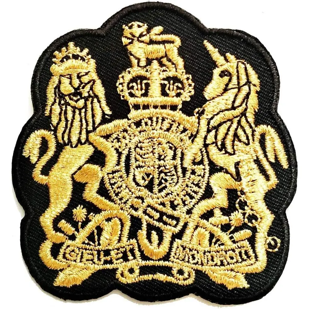 Lion Unicorn Royal Crown  Coat of arms  Iron   Sticker Embroidery Badges for Sewing  Clothing Backpacks T-Shirt Jeans Hat Bag