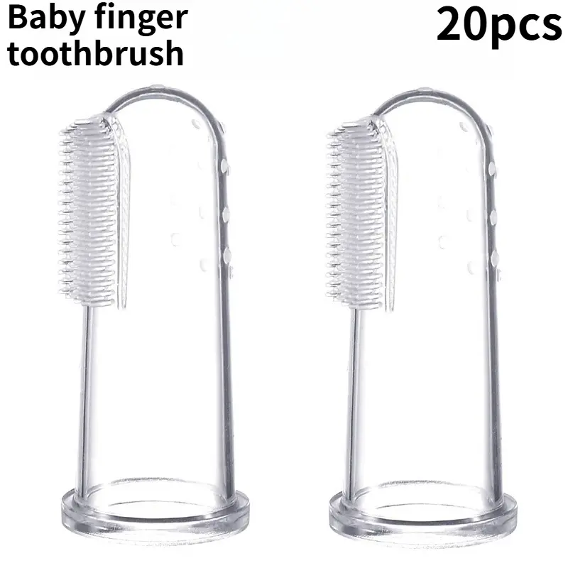 Silicone Baby Finger Toothbrush, Thumb Shape Teething Brush & Tongue Cleaner for Gentle Infant Oral Care, Soft Toddler Milk Tooth Cleaner, Finger Brush, Daily Care, Gentle Safe, Unisex Baby
