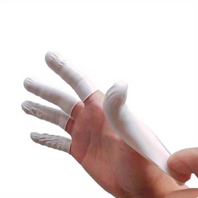 20/200pc Rubber Finger Protector Covers Wear-Resistant Highly Elastic Anti-Slip Latex Finger Cots for Electronics Medical Protec