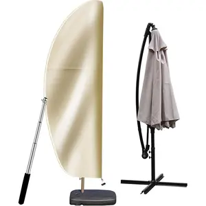 Patio Umbrella Cover for Outdoor – Heavy Duty 420D Oxford Fabric with Pole & Zipper, Easy Install – Waterproof, UV Resistant, Prevents Fading & Rips – Fits 9–14ft Cantilever & Offset Umbrellas