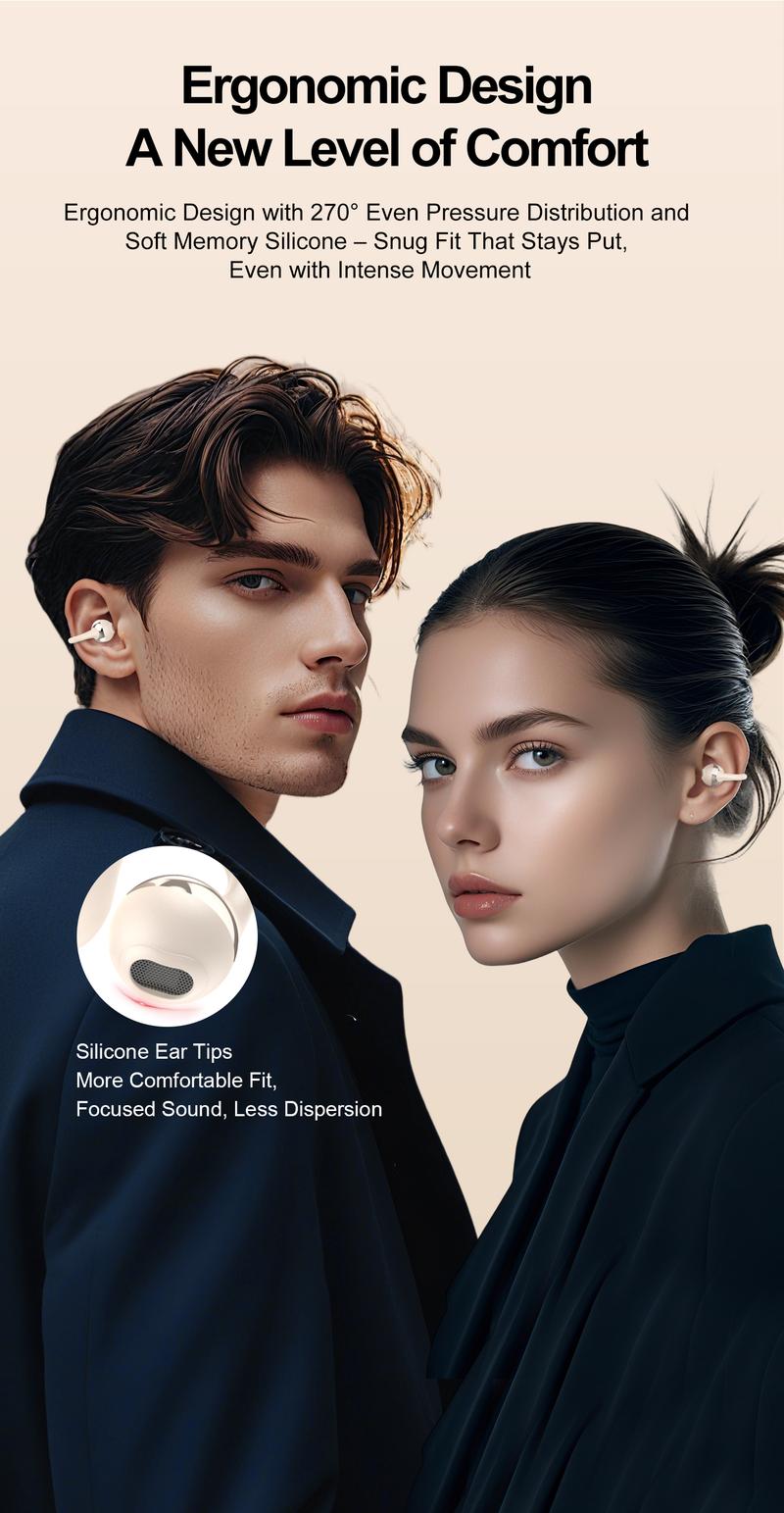 Fluffdrip New YXG-20 Ear Cuff Earphones, 6H Single Playtime (20H+ with Case), All-Day Comfort Clip-On Design, LED Power Display