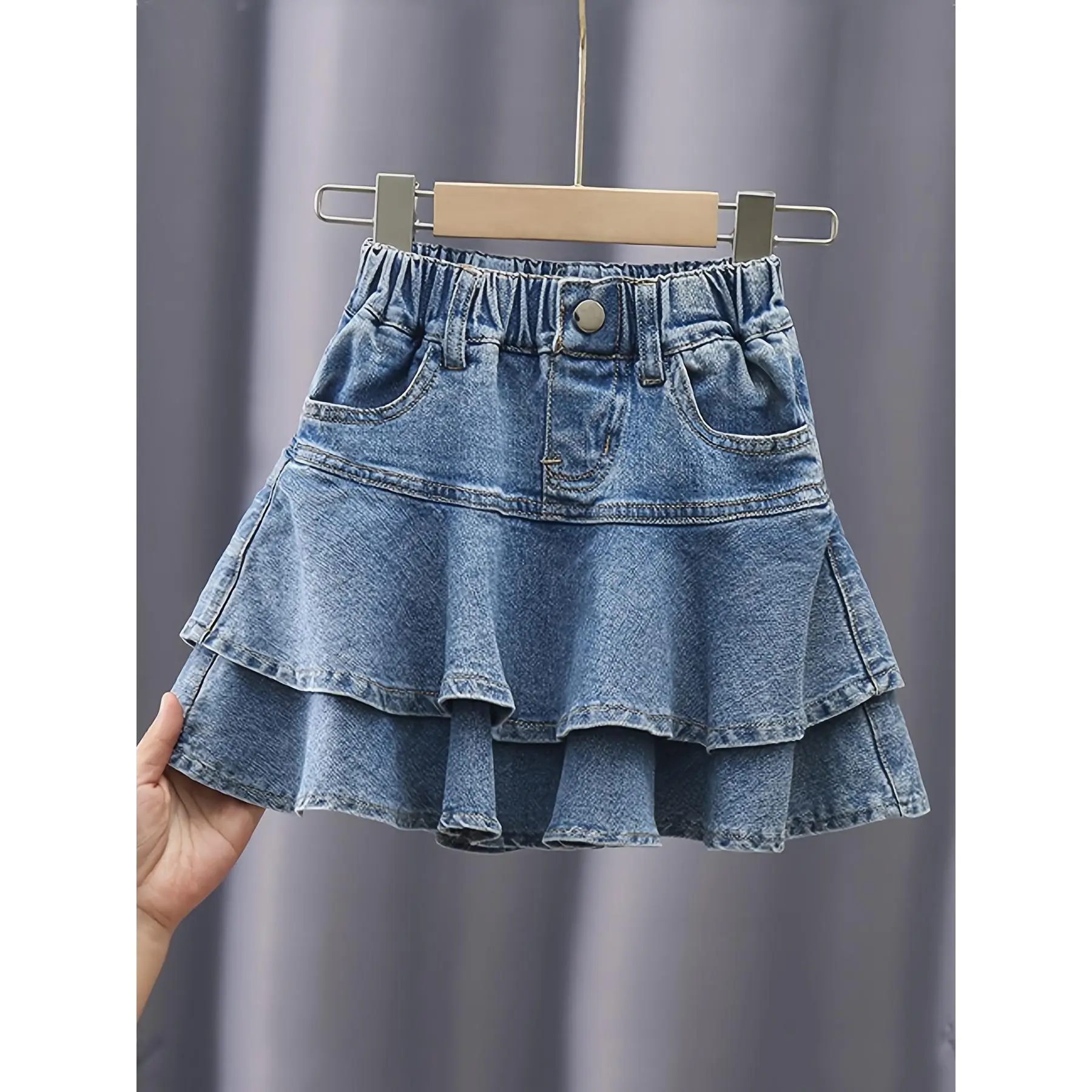 Trendy Layered Skirt with Pocket Girls, Comfortable Skirt, K-Pop Style