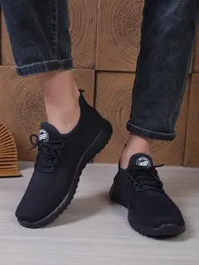 Breathable Knit Casual Men's Shoes, Lightweight Soft Sole Commuter Sports Shoes, Slip-On Mesh Walking Shoes for Middle Aged Adults