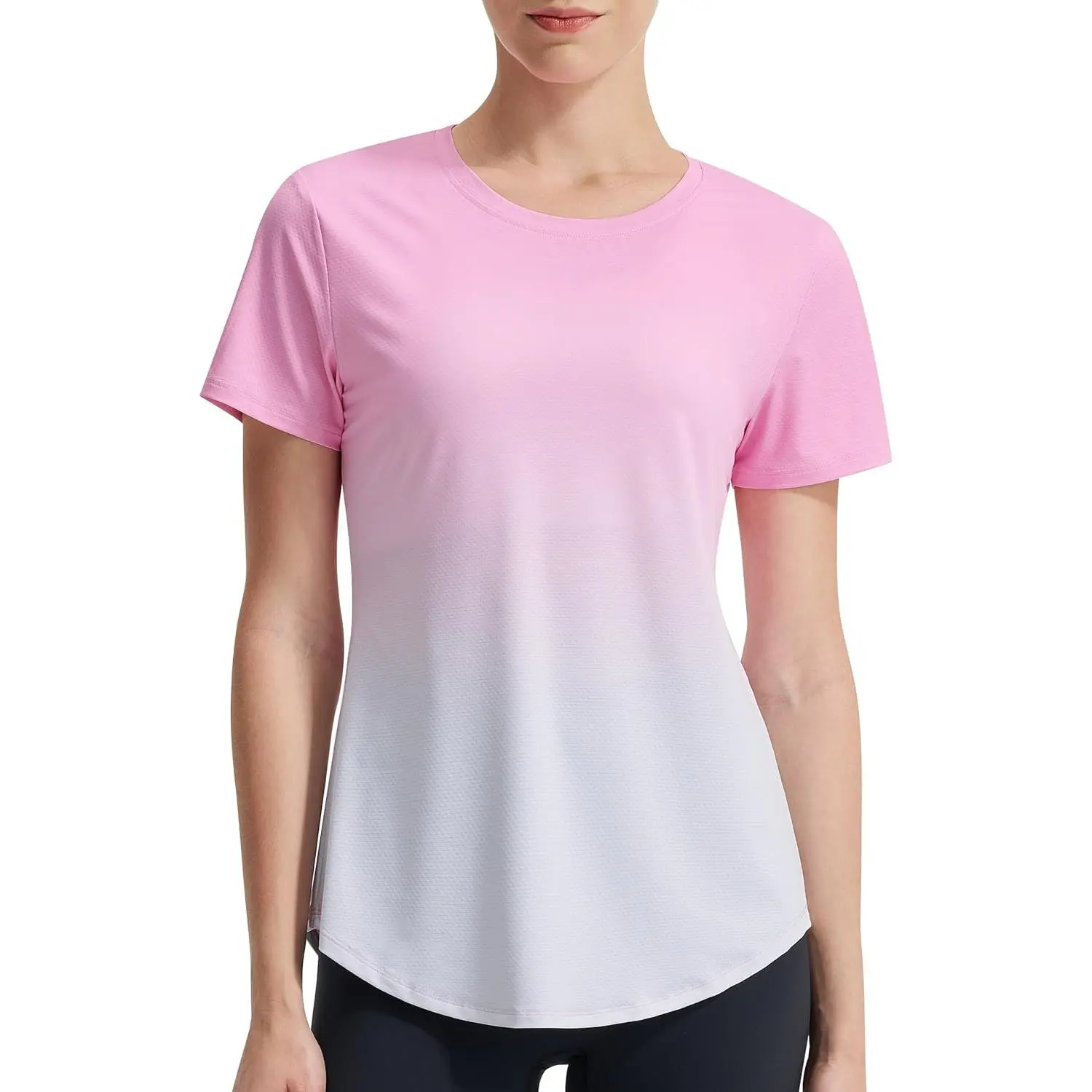 Women's Sporty Chic UPF 50+ Rash Guard, Quick-Dry Short-Sleeve Swim Shirt, Summer Sports Bathing Suit Top for Workouts
