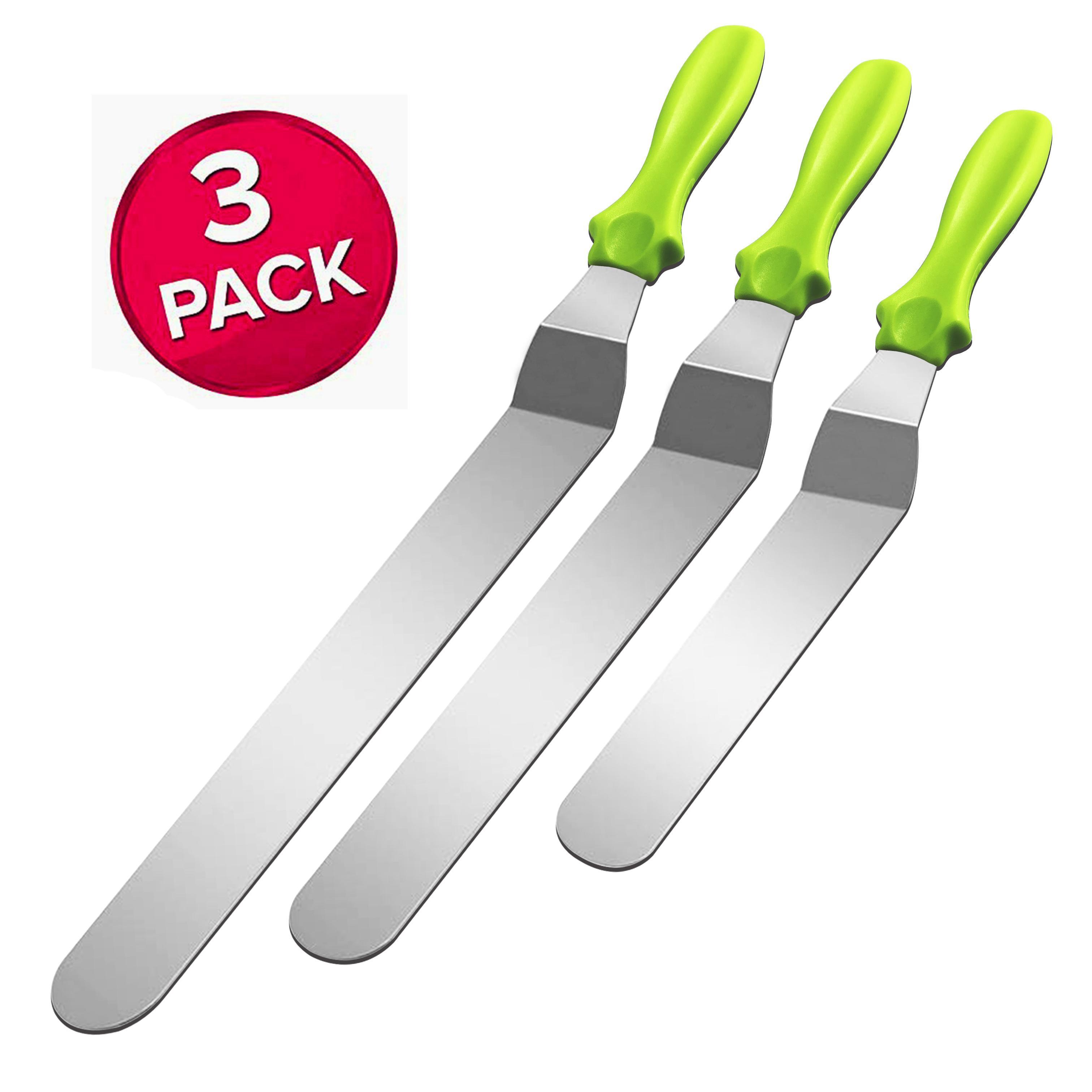 A Set of Three Stainless Steel Cake Smoothing Tools in 15.24/20.32/25.4 cm for Neutral Cakes, Commonly Used Baking Decoration Tools, Kitchen Spatulas for Spreading Batter, Versatile Kitchen Utensils, Bestsellers on .