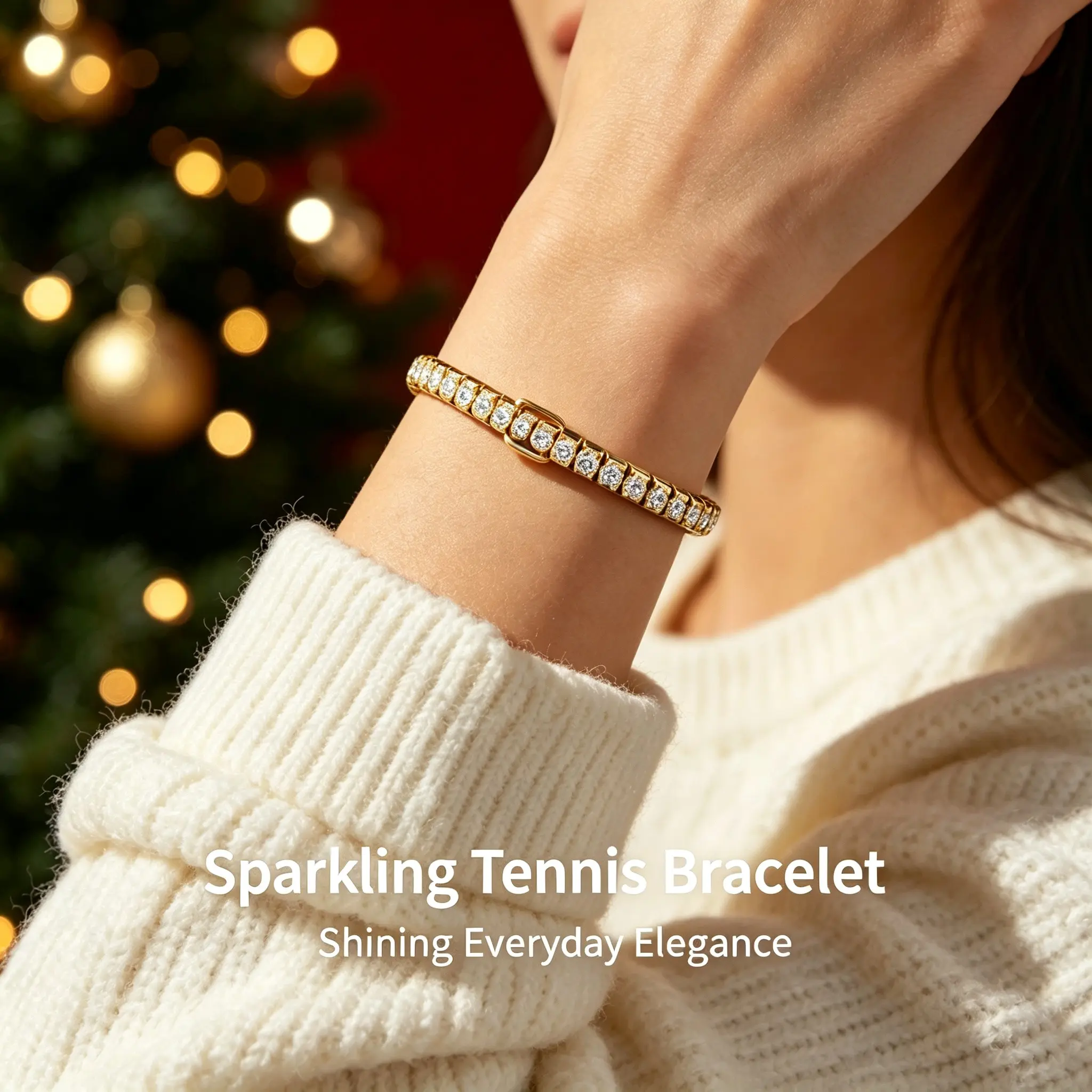 Bling Tennis Bracelet for Women, Luxury Alloy Zircon Jewelry, Hypoallergenic Adjustable, Perfect for Parties, Gift for Friends and Girlfriend