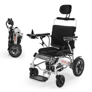 VEVOR Electric Wheelchair for Adults, 220lbs Capacity, Foldable Lightweight Motorized Wheelchair, 12 - Mile Long Travel Range, All - Terrain Powered Chair, Portable for Seniors Disabled