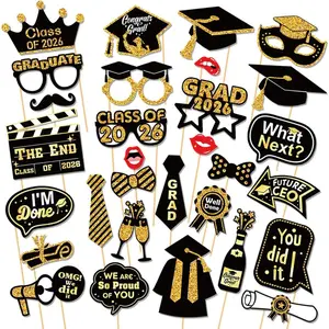 30 Pcs Graduation Photo Booth Props 2026, Grad Party Supplies for College, Graduation Deco Class Favors Supplies, Party Decorations Set Picture Props