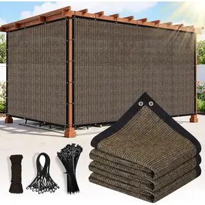 90% Sun Shade Cloth with Gromments, 0 6' X 1 0' Pergola Shade Cover Canopy, UV Protection Mesh Tarp Sun Screens for Outdoor Patio Garden Gazbos Porch Courtyard, Mocha